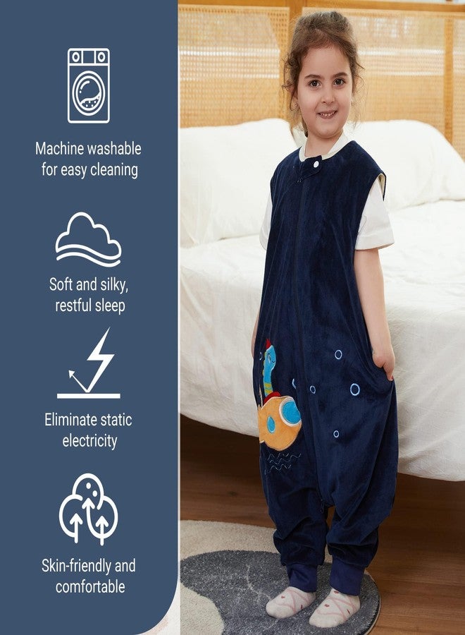 MICHLEY Kids Sleeveless Zipper Sleeping Bag, Autumn Winter Sleeping Sack Polyester Wearable Blankets for Boy Girl, Dragon, L - Image 2